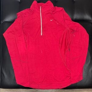 Nike Red Dri-FIT 1/4-Zip Pullover – Men’s M
